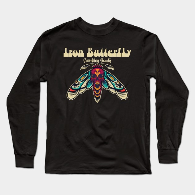 Iron Butterfly In The Garden Of Eden Long Sleeve T-Shirt by NEW ANGGARA